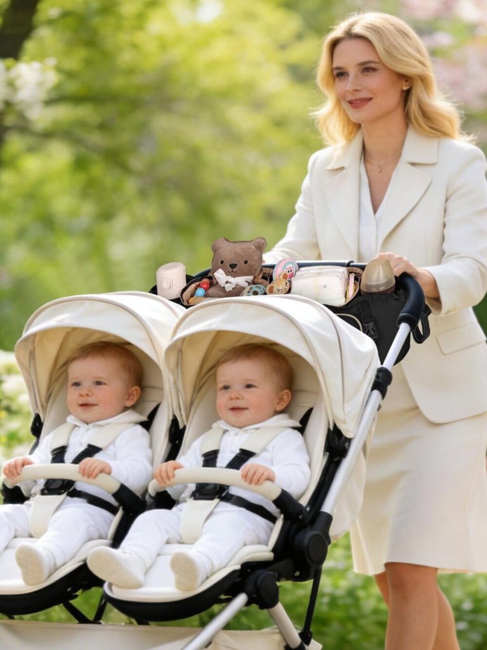 Double Stroller Organizer for Bob Duallie & Baby Jogger City Mini GT2 - Picture 6 of 9